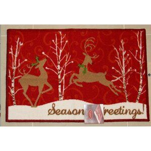 St. Nicholas Square Seasons Greetings Printed Rug "Fancy Deer"